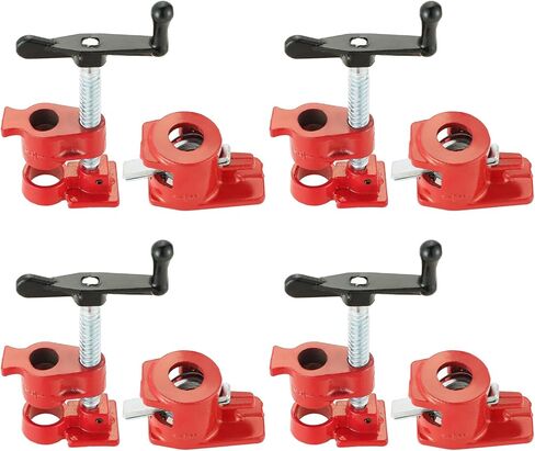 Wood Gluing Pipe Clamp Set | 1/2" Heavy Duty Woodworking Cast Iron Pipe Clamps Quick Release Pipe Wood Clamps (6 Pack, 1/2") in Kuwait