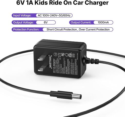 6V Charger for Ride On Toys, 6 Volt Battery Charger for Kids Ride on Car in Kuwait