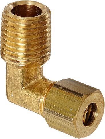 أنابيب انضغاط Anderson Metals 50069 من النحاس تلائم 90 درجة، أنبوب 1/4 بوصة OD x 1/8" NPT ذكر in Kuwait