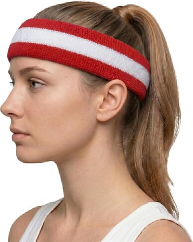 COUVER 2 Color Stripe Terry Sports Headband (1 Piece) in Kuwait