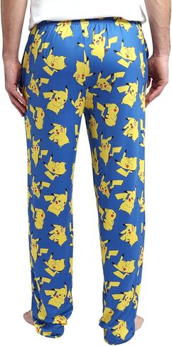 بنطال بيجامة للنوم باللون الأزرق للرجال من Bioworld Pokemon Happy Pikachu in Kuwait