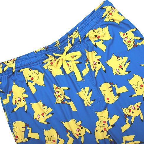 بنطال بيجامة للنوم باللون الأزرق للرجال من Bioworld Pokemon Happy Pikachu in Kuwait