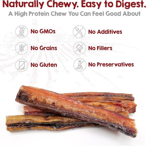 Riley's Thick Steer Bully Stick for Medium to Large Dogs - 5-6", 12ct in Kuwait