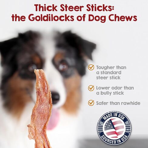 Riley's Thick Steer Bully Stick for Medium to Large Dogs - 5-6", 12ct in Kuwait