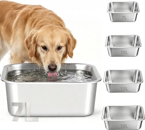 1.8Gal Stainless Steel Dog Bowl, Large Food & Water Bowl for Dogs in Saudi Arabia