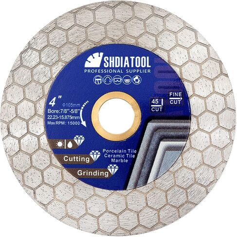 SHDIATOOL Tile Diamond Saw Blade 5-inch, Cutting Grinding Disc Wheel 125mm for Cutting and Grinding Porcelain Ceramic Granite Marble Artificial Stone (2-Pack) in Kuwait