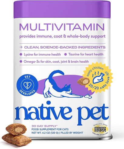 Native Pet Cat Multivitamin - Chicken Flavored Cat Vitamins and Supplements in Kuwait