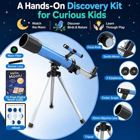 Telescope for Kids, 50mm 100x Set with Tripod in Saudi Arabia