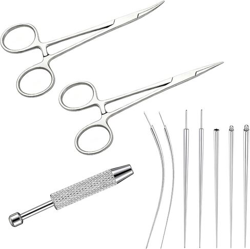 10Pcs Pliers Piercing Ball Grabber Tool Forceps Set for Changing Jewelry in Kuwait