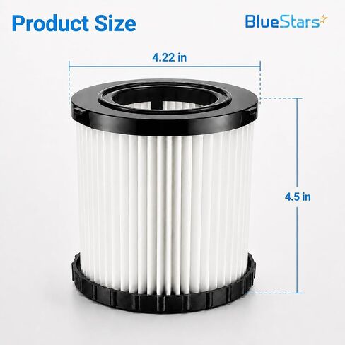 BlueStars Premium Quality DCV5801H DCV580 HEPA Replacement Filter - Easy to Install - Compatible with DeWalt DCV580 & DCV581H Wet Dry Vacuum Cleaners - Washable and Reusable - PACK OF 1 in Kuwait