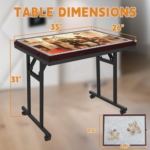 Folding Jigsaw Puzzle Table 1500 Pcs with 5 Angles, Drawers, Cover, Wheels in Kuwait