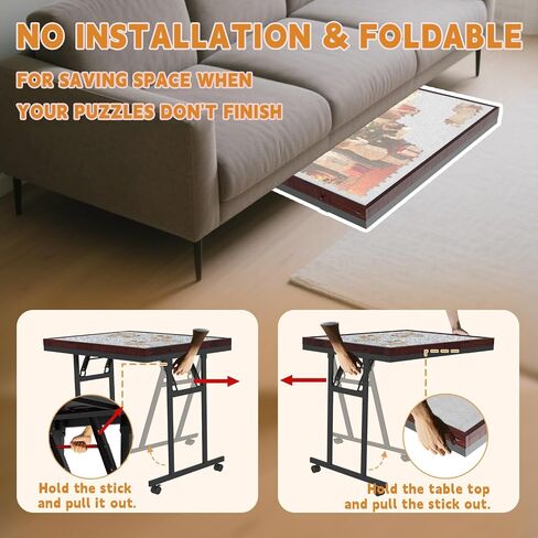 Folding Jigsaw Puzzle Table 1500 Pcs with 5 Angles, Drawers, Cover, Wheels in Kuwait