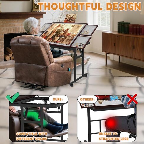 Folding Jigsaw Puzzle Table 1500 Pcs with 5 Angles, Drawers, Cover, Wheels in Kuwait
