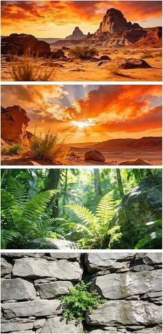 COMSUN 4 Pack Terrarium Background, 36x18 Inch Polyester Reptile Background in Saudi Arabia