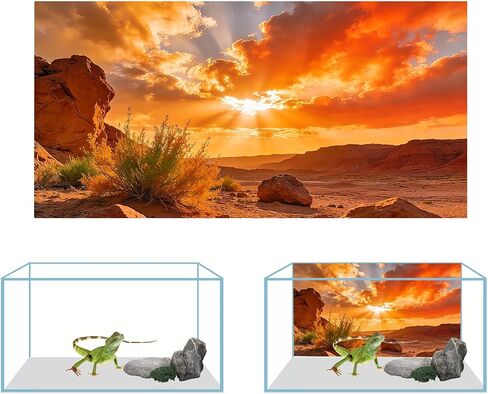 COMSUN 4 Pack Terrarium Background, 36x18 Inch Polyester Reptile Background in Saudi Arabia