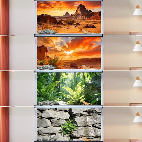 COMSUN 4 Pack Terrarium Background, 36x18 Inch Polyester Reptile Background in Saudi Arabia