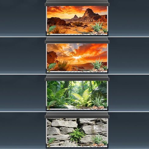 COMSUN 4 Pack Terrarium Background, 36x18 Inch Polyester Reptile Background in Saudi Arabia