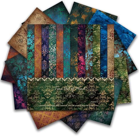 24 Sheets Vintage Scrapbooking Paper, 12x12 Inch Single-Sided Pattern Decorative Background Cardstock Paper for DIY Art Card Making Scrapbook Photo Album Decor in Kuwait