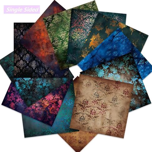 24 Sheets Vintage Scrapbooking Paper, 12x12 Inch Single-Sided Pattern Decorative Background Cardstock Paper for DIY Art Card Making Scrapbook Photo Album Decor in Kuwait