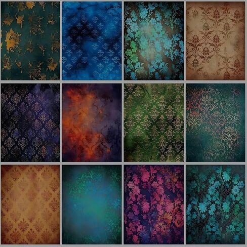 24 Sheets Vintage Scrapbooking Paper, 12x12 Inch Single-Sided Pattern Decorative Background Cardstock Paper for DIY Art Card Making Scrapbook Photo Album Decor in Kuwait