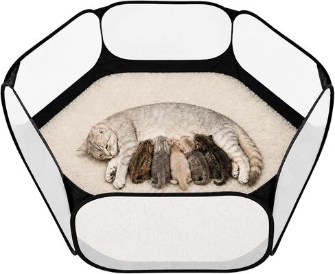 Cat Birthing Box - Whelping Box for Pregnant Cats & Dogs, Portable Foldable Whelping Pool for Pet with Storage Bag in Saudi Arabia