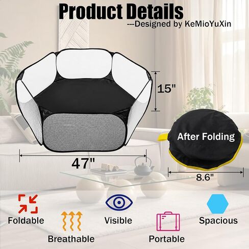 Cat Birthing Box - Whelping Box for Pregnant Cats & Dogs, Portable Foldable Whelping Pool for Pet with Storage Bag in Saudi Arabia