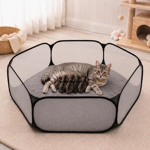 Cat Birthing Box - Whelping Box for Pregnant Cats & Dogs, Portable Foldable Whelping Pool for Pet with Storage Bag in Saudi Arabia
