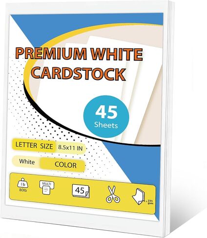 300 Sheets White Cardstock,8.5 x 11 Inch Cardstock Paper,80 lb/235gsm White Card Stock Perfect for Printing, DIY Projects, Invitations, Scrapbooking, Drawings & Crafts in Kuwait