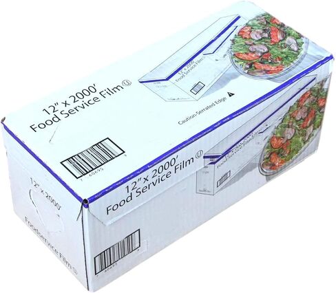 Fit Meal Prep Plastic Food Film Seal Wrap in Cutter Dispenser, Stretch Tight, Food Service Grade, 12" x 2000' Square Feet Roll in Saudi Arabia
