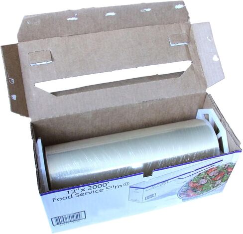 Fit Meal Prep Plastic Food Film Seal Wrap in Cutter Dispenser, Stretch Tight, Food Service Grade, 12" x 2000' Square Feet Roll in Saudi Arabia