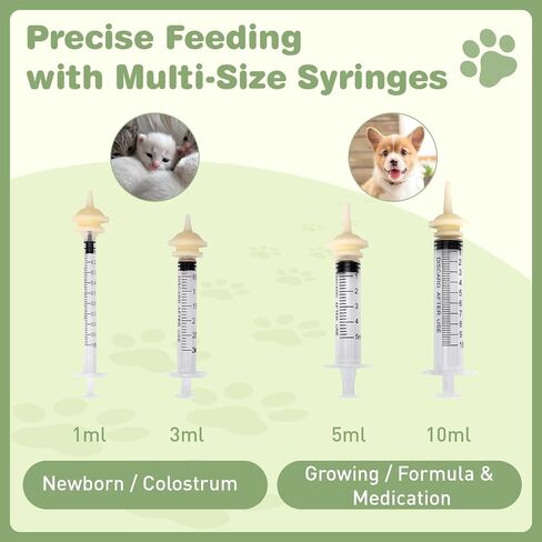 Xastro Kitten Bottle Feeding Kit, Pet Nursing Set with Nipples and Syringes in Kuwait