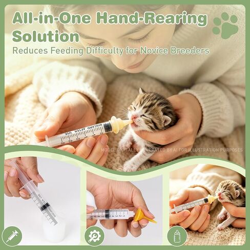 Xastro Kitten Bottle Feeding Kit, Pet Nursing Set with Nipples and Syringes in Kuwait