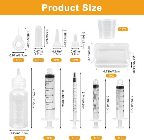 Pet Feeding Kit, Kitten Bottle and Syringes with Nipples for Small Animals in Kuwait