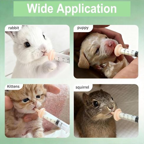 Pet Nursing Kit – Kitten Bottle Feeding Set with Nipples, Syringes, and Formula Dispenser for Newborn Puppies, Kittens, Baby Squirrels, and Other Small Animals in Kuwait