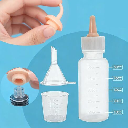Pet Nursing Kit – Kitten Bottle Feeding Set with Nipples, Syringes, and Formula Dispenser for Newborn Puppies, Kittens, Baby Squirrels, and Other Small Animals in Kuwait