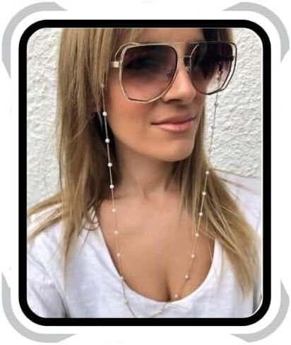 Sither Pearl Sunglasses Chian Reading Glasses Chain Strap Necklace for Women in Saudi Arabia
