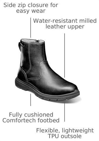 Florsheim Men's Lookout Plain Toe Side Zip Boot Hiking in Kuwait