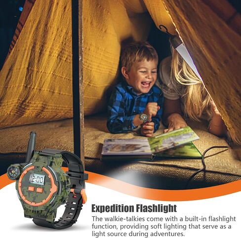 Rechargeable Walkie Talkies for Kids, Two-Way Radio Walky Talky with Flashlight Children Long Range, 2 Pack Interphone Toy for Kids Age 6-12 Outdoor Game for Kid Ages 4-8 Gifts for Boy in Kuwait