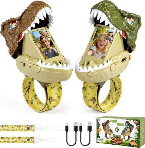 Dinosaur Video Walkie Talkies for Kids 2 Pack, Dinosaur Toys for Kids 3-12 in Saudi Arabia