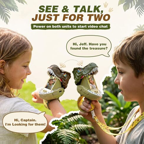 Dinosaur Video Walkie Talkies for Kids 2 Pack, Dinosaur Toys for Kids 3-12 in Saudi Arabia