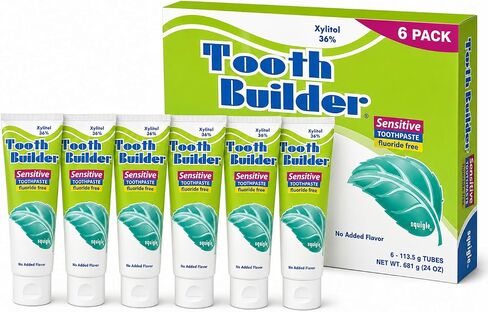 Squigle Tooth Builder SLS Free Toothpaste (Stops Tooth Sensitivity) Prevents Canker Sores, Cavities, Perioral Dermatitis, Bad Breath, Chapped Lips - 2 Pack in Kuwait