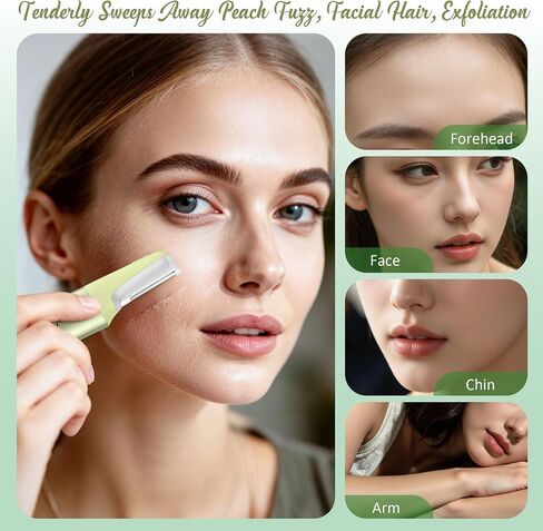 Dermaplane Razor for Women Face Sonic Edge Dermaplaning Tool, Pale Green in Kuwait