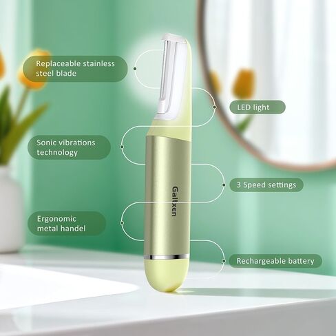 Dermaplane Razor for Women Face Sonic Edge Dermaplaning Tool, Pale Green in Kuwait
