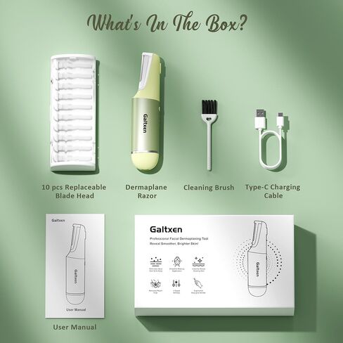 Dermaplane Razor for Women Face Sonic Edge Dermaplaning Tool, Pale Green in Kuwait