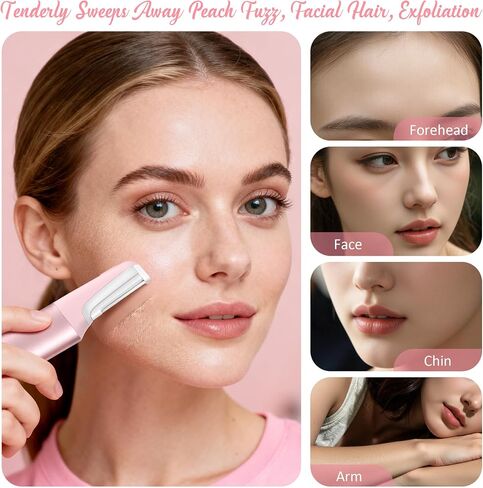 Dermaplane Razor for Women Face Sonic Edge Dermaplaning Tool, Soft Pink in Kuwait