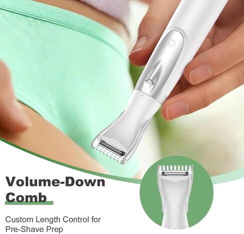 Bikini Trimmer with Built-in LED, Funstant Electric Razor for Women with Comb, Cordless Safe Hair Trimmer Floating Foil for Dry Use, Personal Shaver for Pubic Hair, Delicate Private Area in Kuwait