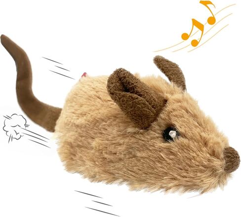 Gigwi Interactive Cat Toys for Indoor Cats, USB Rechargeable Moving Cat Toy for Bored Adult Cats, Upgraded 500mAh Automatic Electronic Mouse Toys with Realistic Squeaky, Kitten Toys for Self Play in Saudi Arabia