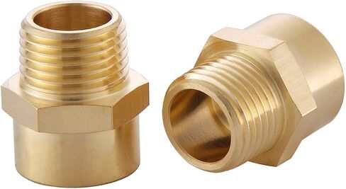 1/2" G (BSP) Female Thread to US 1/2" NPT Male Adapter Thread Brass Pipe Fitting, G Thread 1/2 BSP to NPT Adapter 1/2 Inch Converter Connector（2 Pack） in Kuwait