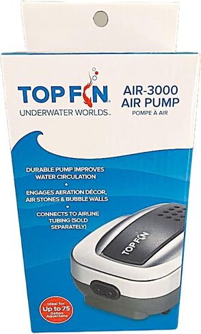 Top Fin Aquarium Air-3000 Pump. Ideal for Up to 75 Gallon Aquariums. in Saudi Arabia