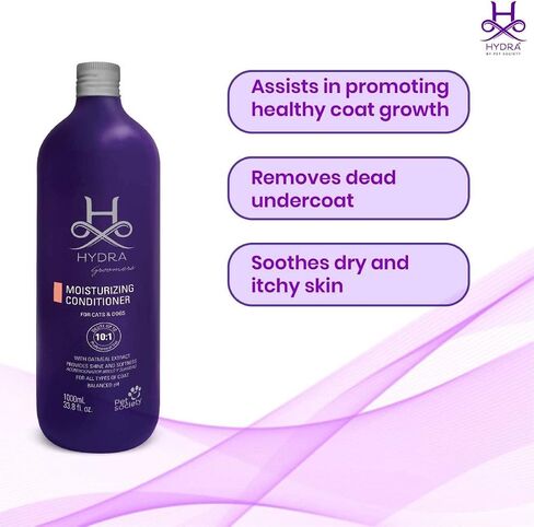 Hydra Professional Moisturizing Dog Conditioner, Oatmeal Hair Conditioner for Dogs and Cats, Suitable for All Breeds and Coat Types, Promotes Shine in Kuwait